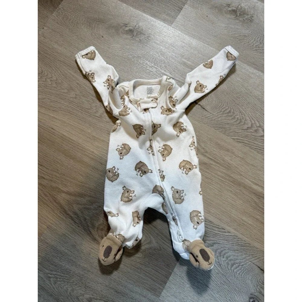 Just One You by Carters Newborn Koala Footed Sleeper Zip Up Waffle Knit NB